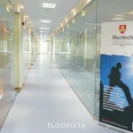 Example of installation of vinyl flooring with a terrazzo pattern, blue terrazzo pattern rubber tile FT-P1410 Terrazzo