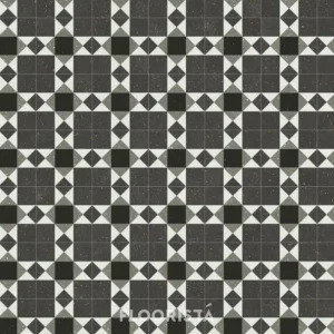 Antique tile pattern rubber tile, grey color, FT-P3415
