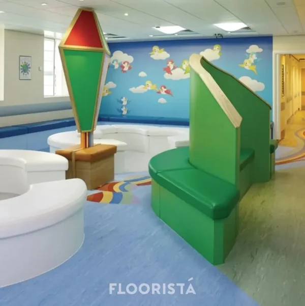 พื้นไวนิลลายหินอ่อน กระเบื้องยางลายหินอ่อน สีฟ้า FT-P3740 Marble