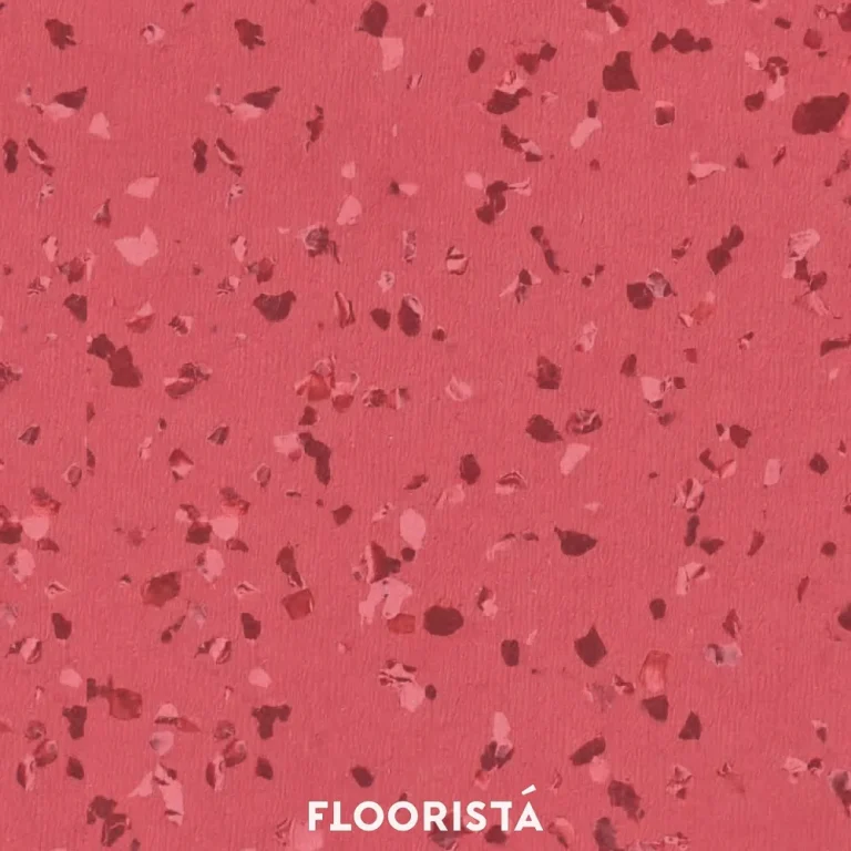 Vinyl floor tile with polished stone pattern, red colour, FT-R8510